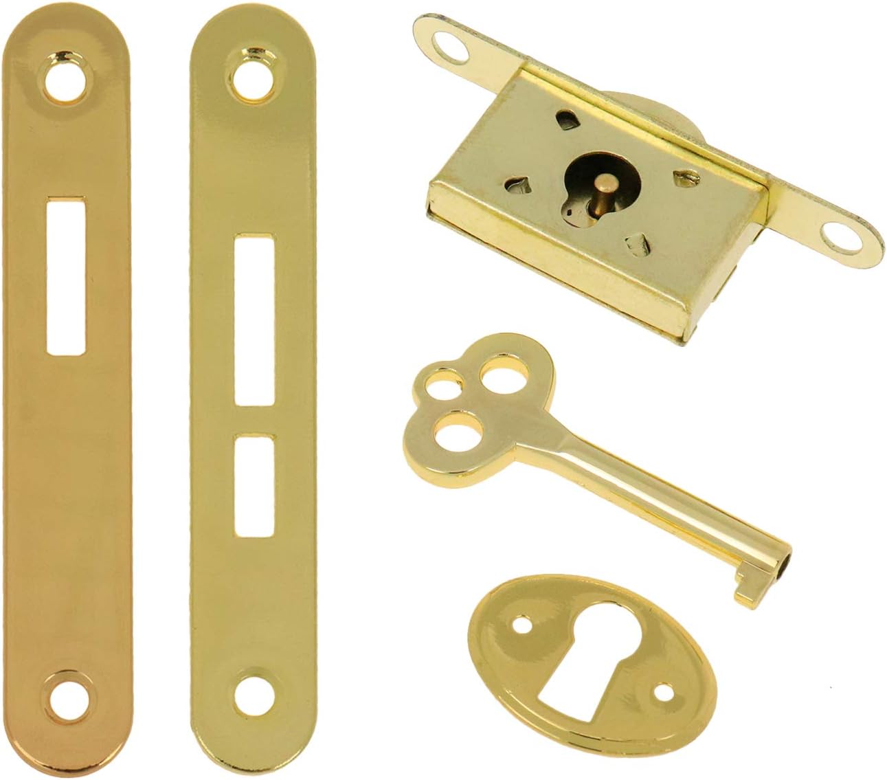 Bronze Small Mortise Cabinet Drawer Lock Set with Old Style Assembly for Convex Surfaces