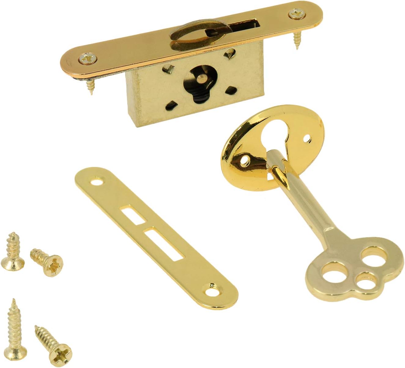 Bronze Small Mortise Cabinet Drawer Lock Set with Old Style Assembly for Convex Surfaces