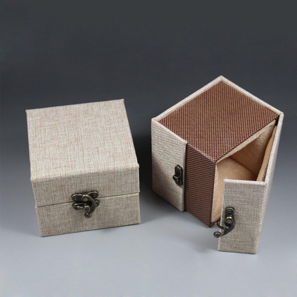 Bronze Wooden Cabinet Latch Hook Set - Antique Box Latch with 160 Screws - Right Latch Buckle Kit