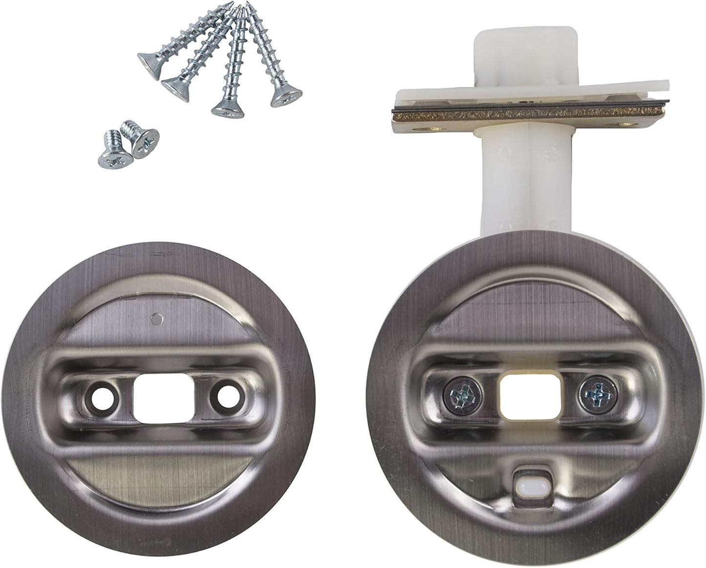 Brushed Nickel Pocket Door Privacy Lock by Johnson Hardware - Stylish and Secure Locking Solution for Pocket Doors - WildKart