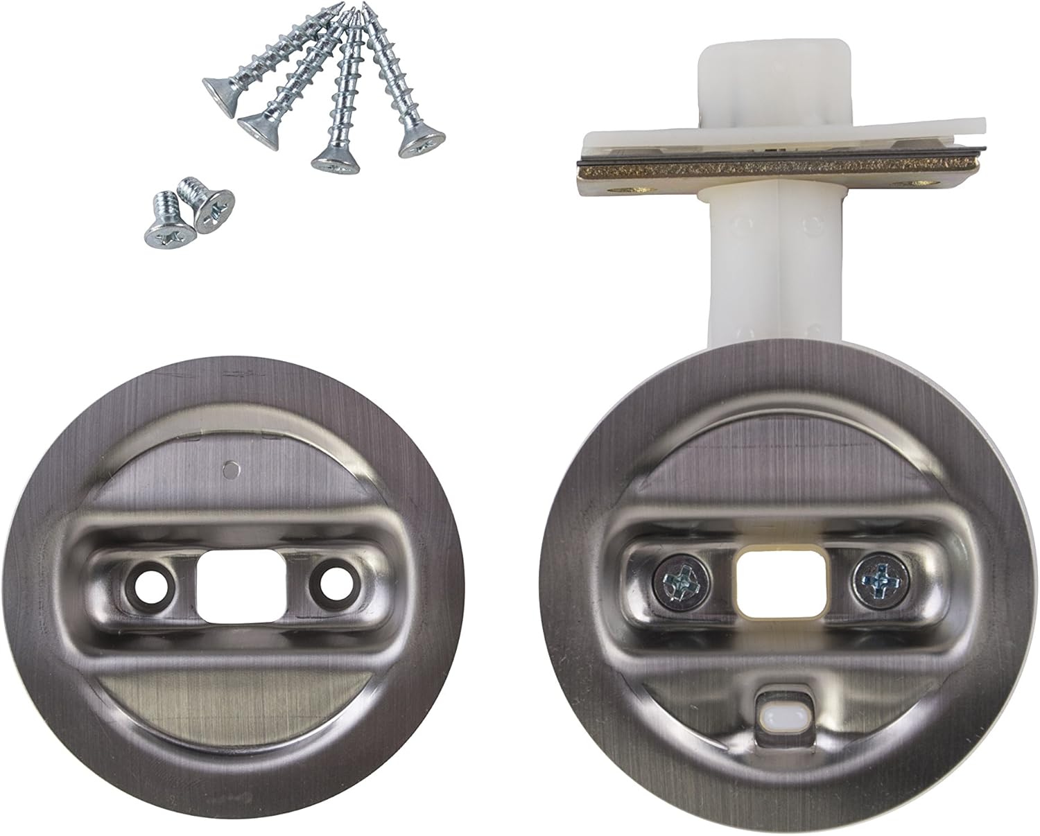 Brushed Nickel Pocket Door Privacy Lock by Johnson Hardware - Stylish and Secure Locking Solution for Pocket Doors - WildKart