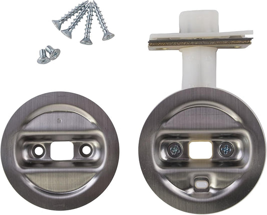 Brushed Nickel Pocket Door Privacy Lock by Johnson Hardware - Stylish and Secure Locking Solution for Pocket Doors - WildKart