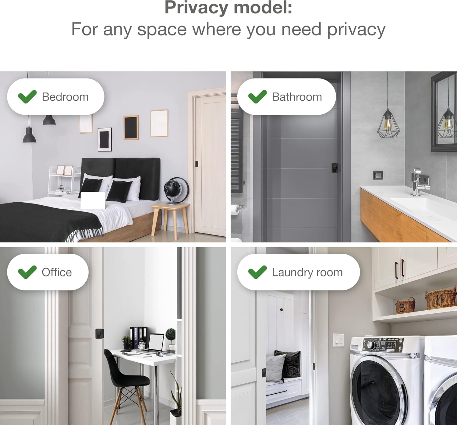 Brushed Nickel Rectangular Privacy Lock Pocket Door Pull - Richelieu Hardware 1701NBPSBC 3 1/4 in (82 mm) - WildKart