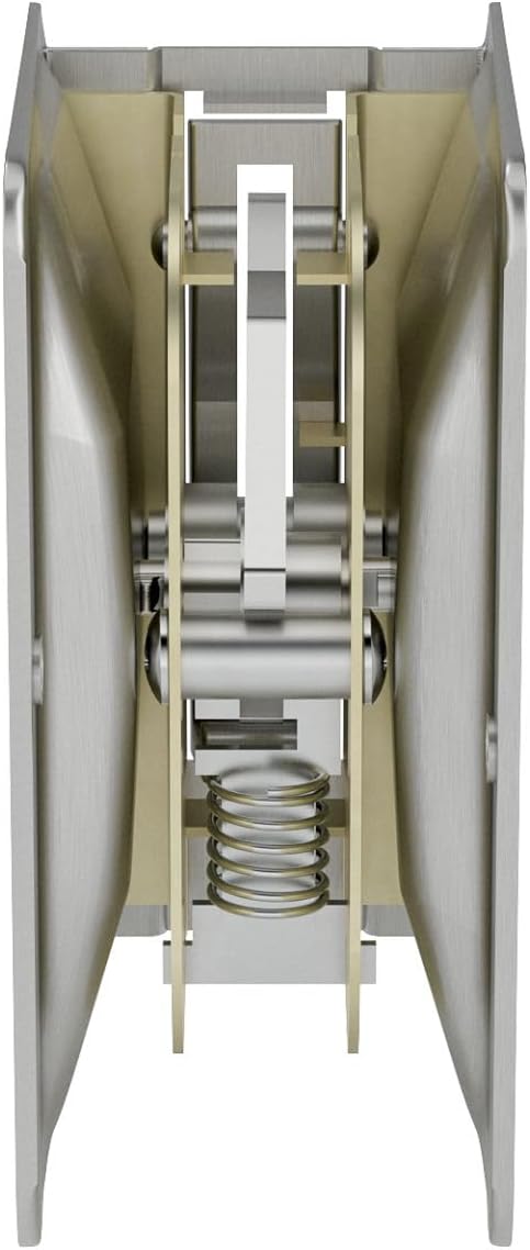 Brushed Nickel Rectangular Privacy Lock Pocket Door Pull - Richelieu Hardware 1701NBPSBC 3 1/4 in (82 mm) - WildKart