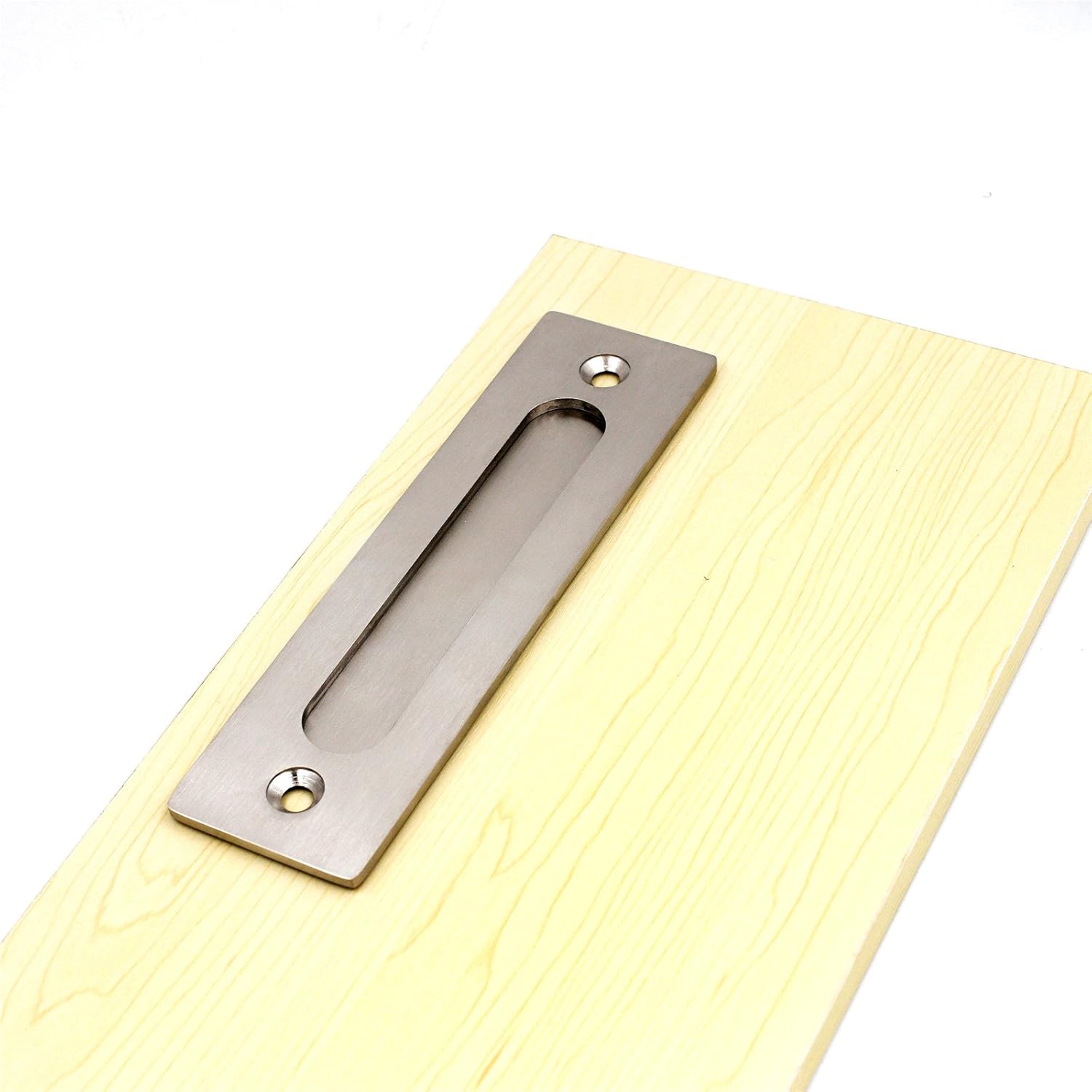 Brushed Nickel Sliding Barn Door Handle and Flush Pull Set - Heavy Duty Stainless Steel Hardware - 1 Pack - 12" - Goldenwarm