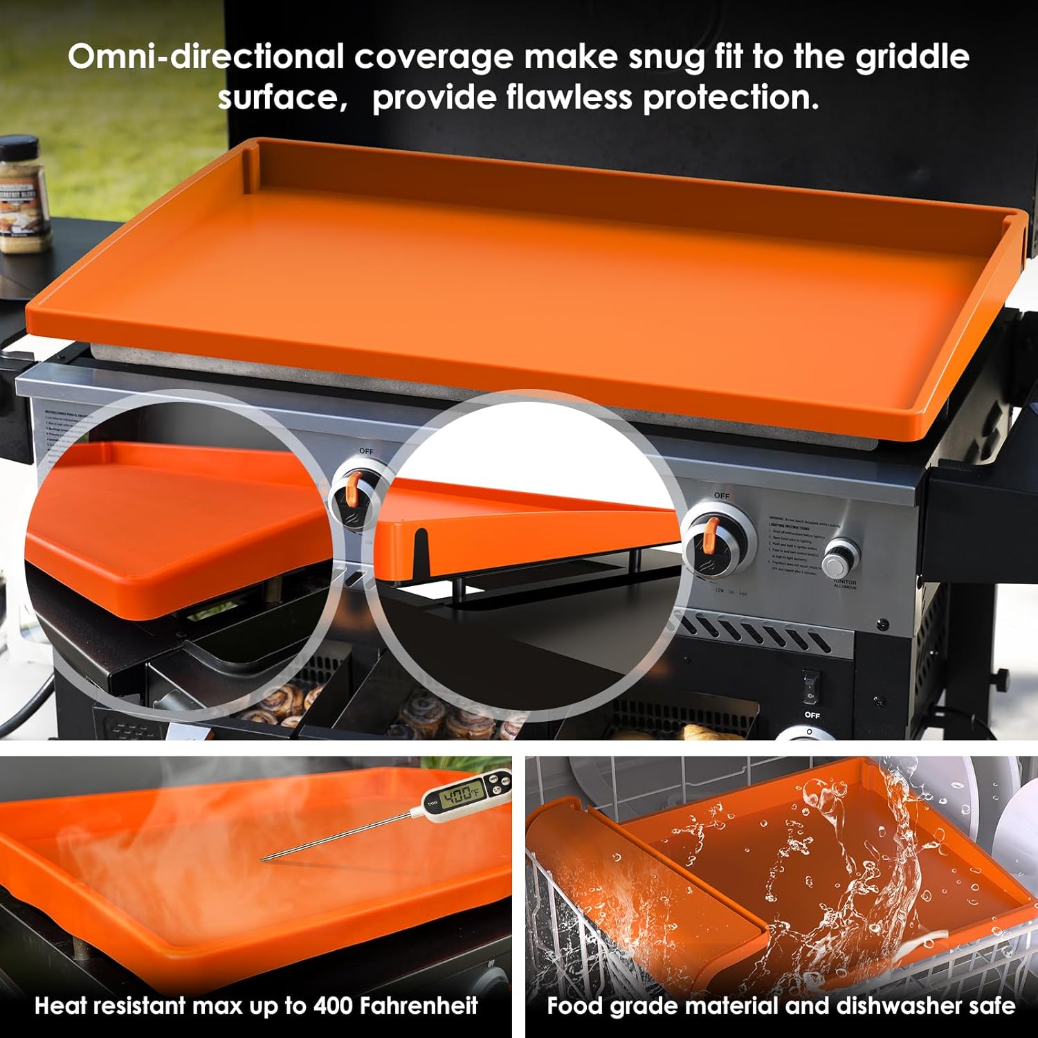 BSTTEK Upgraded Silicone Griddle Cover Mat for 36" Blackstone Grill - Heavy Duty Food Grade Accessories to Protect from Rust, Insects, and Leaves