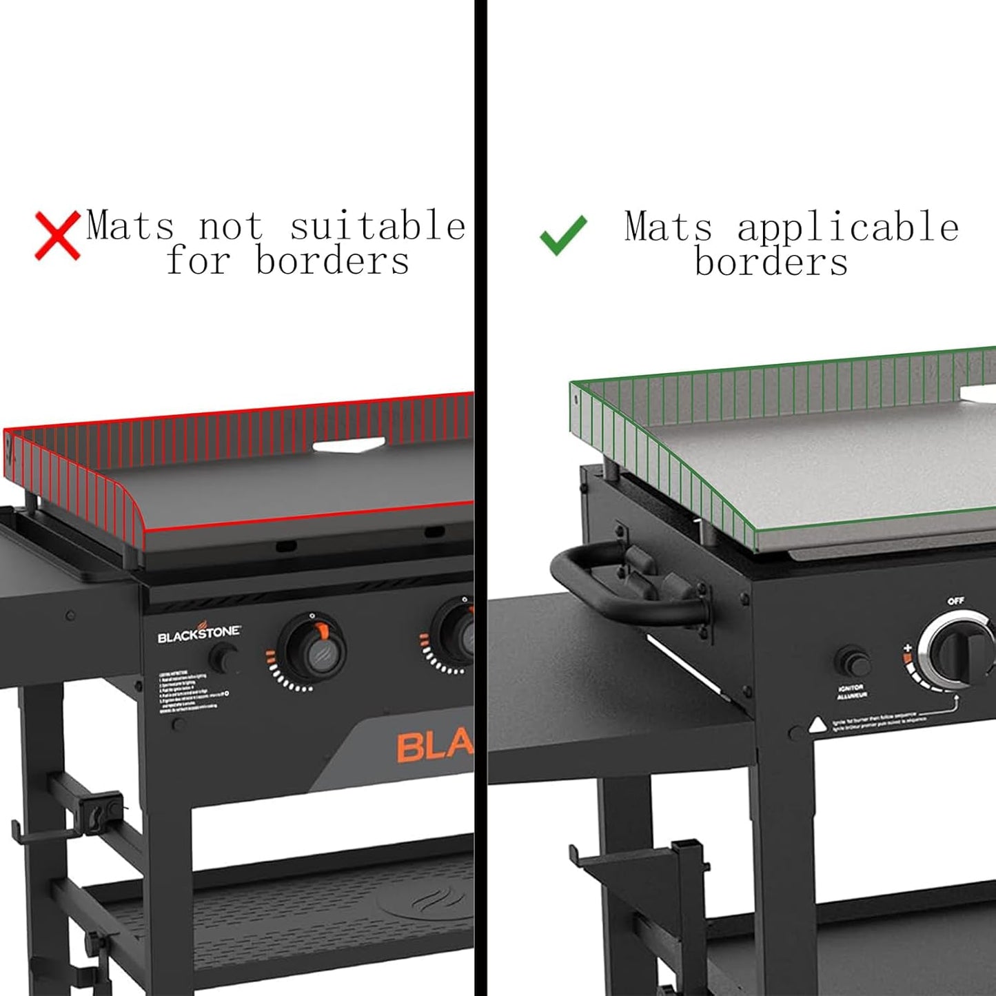 BSTTEK Upgraded Silicone Griddle Cover Mat for 36" Blackstone Grill - Heavy Duty Food Grade Accessories to Protect from Rust, Insects, and Leaves