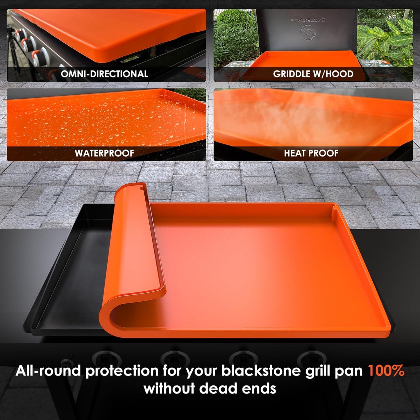 BSTTEK Upgraded Silicone Griddle Cover Mat for 36" Blackstone Grill - Heavy Duty Food Grade Accessories to Protect from Rust, Insects, and Leaves