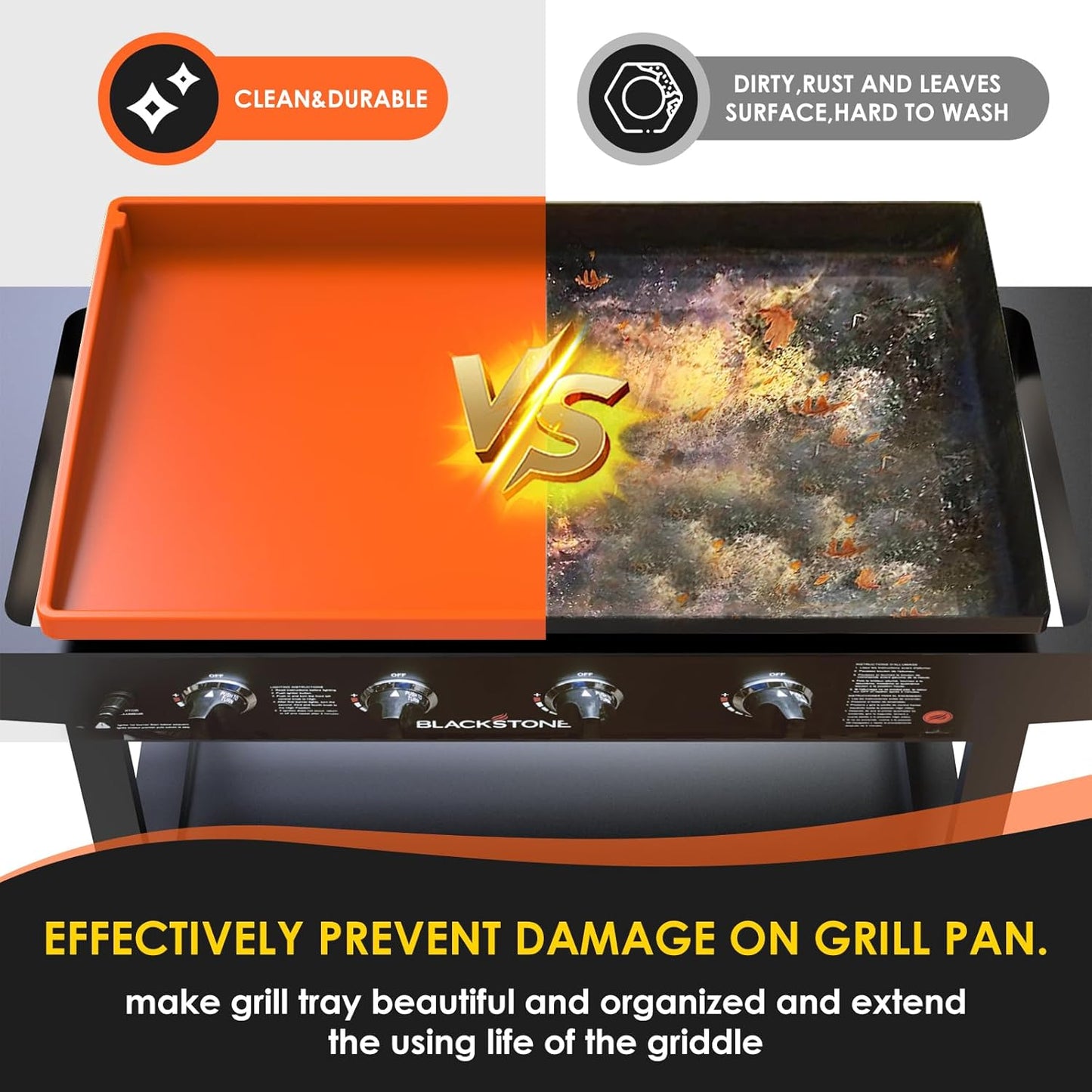 BSTTEK Upgraded Silicone Griddle Cover Mat for 36" Blackstone Grill - Heavy Duty Food Grade Accessories to Protect from Rust, Insects, and Leaves