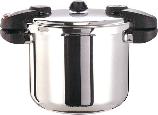 Buffalo 8 Qt Stainless Steel Pressure Cooker - Small Canning Pot with Lid for Home and Commercial Use - Easy to Clean Stovetop Pressure Canner - SG Certified QCP408