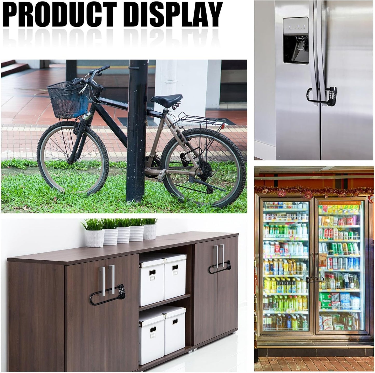 Bulk Pack of 4-Digit Combination Padlocks with Long 6" Shackle - Resettable Code for Outdoor Gates, Bicycles, Gym, School Locker - Set of 6 - WildKart