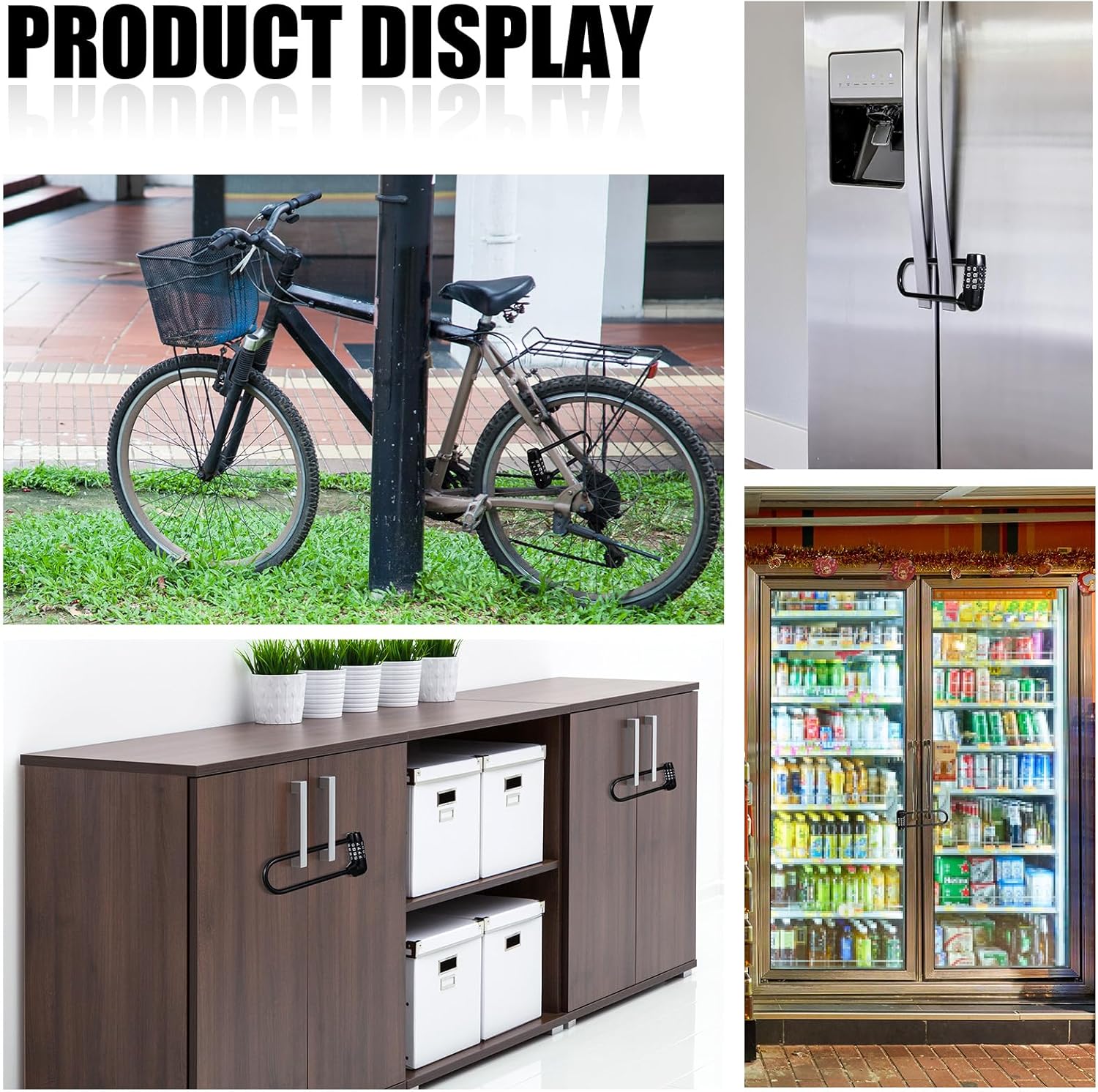 Bulk Pack of 4-Digit Combination Padlocks with Long 6" Shackle - Resettable Code for Outdoor Gates, Bicycles, Gym, School Locker - Set of 6 - WildKart