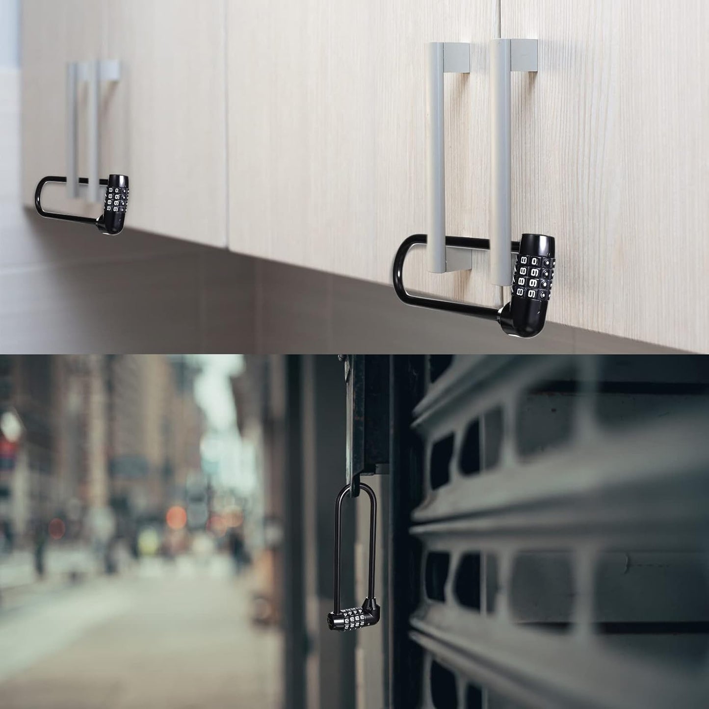 Bulk Pack of 4-Digit Combination Padlocks with Long 6" Shackle - Resettable Code for Outdoor Gates, Bicycles, Gym, School Locker - Set of 6 - WildKart