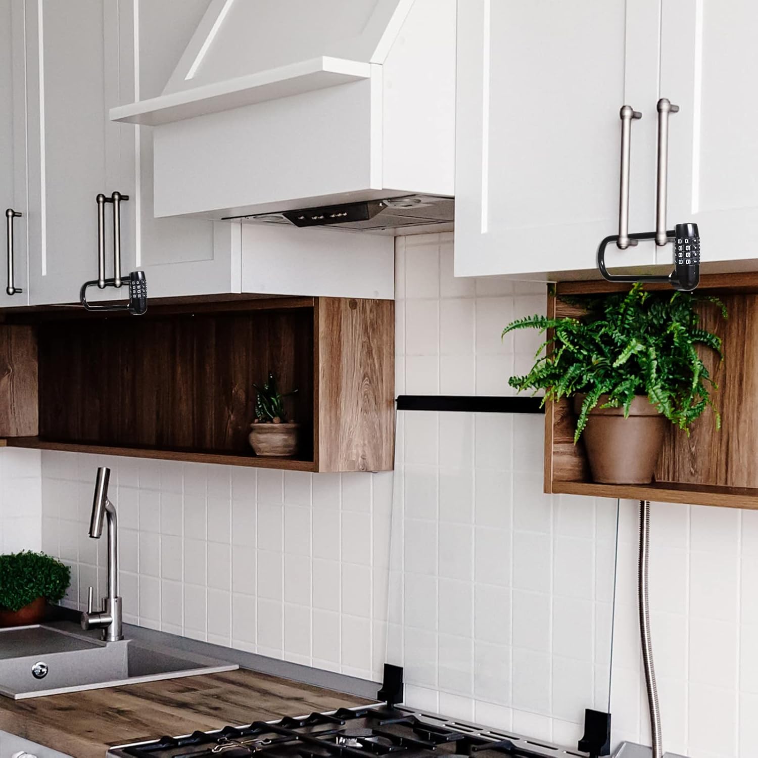 Bulk Pack of 4-Digit Combination Padlocks with Long 6" Shackle - Resettable Code for Outdoor Gates, Bicycles, Gym, School Locker - Set of 6 - WildKart