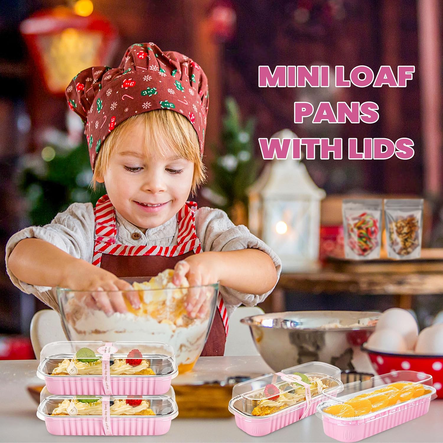 Bulk Set of 180 Mini Loaf and Aluminum Pans for Pudding, Souffle, Party, Wedding - NPLUX