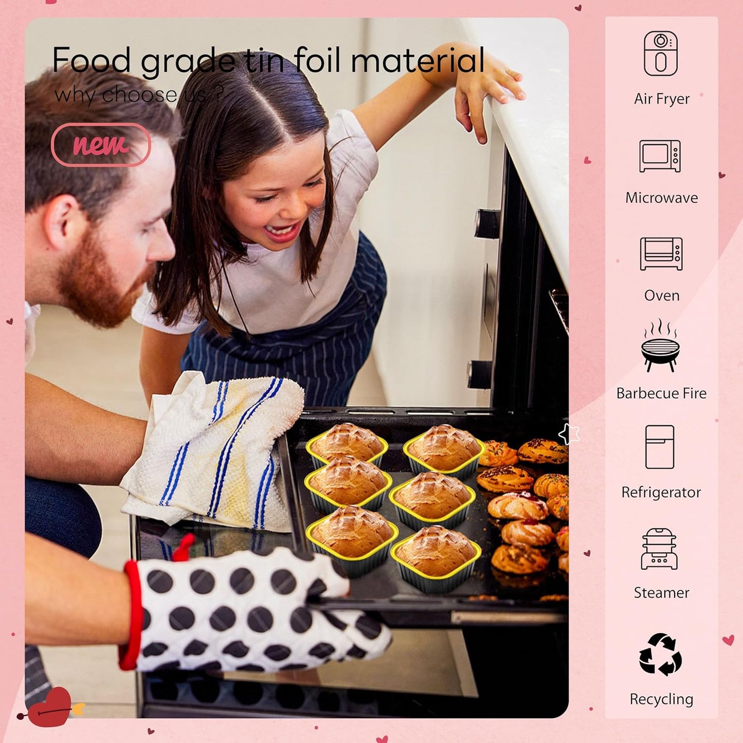 Bulk Set of 180 Mini Loaf and Aluminum Pans for Pudding, Souffle, Party, Wedding - NPLUX