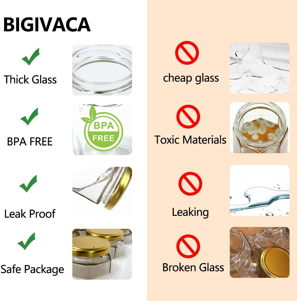 Bulk Set of 30 Hexagonal Mini Glass Honey Jars with Wooden Dips and Bee Decor - Ideal for Baby Showers, Parties, and Weddings