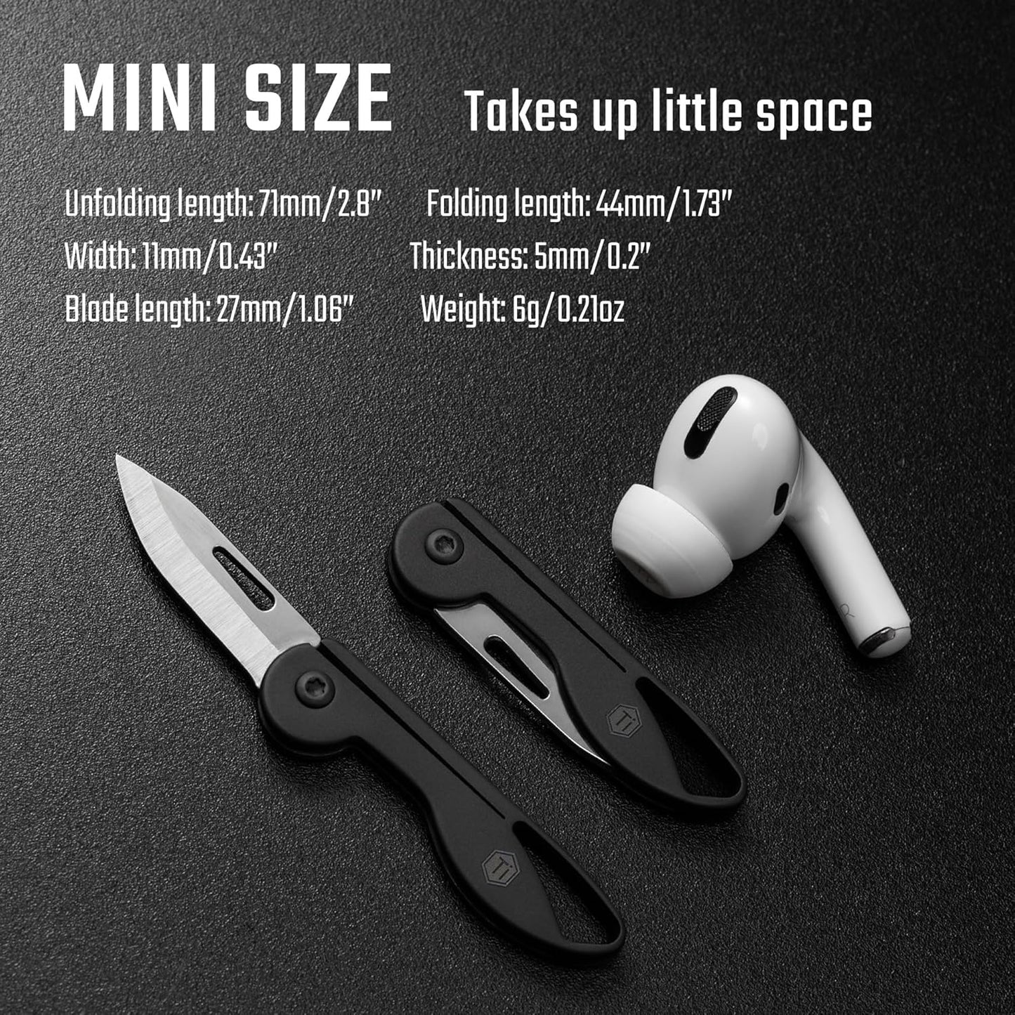 Bundle: Mini Titanium Pocket Knife, Emergency Whistle, and Jeans Keychain - KeyUnity KK05BK, KA22BK, KD02BR
