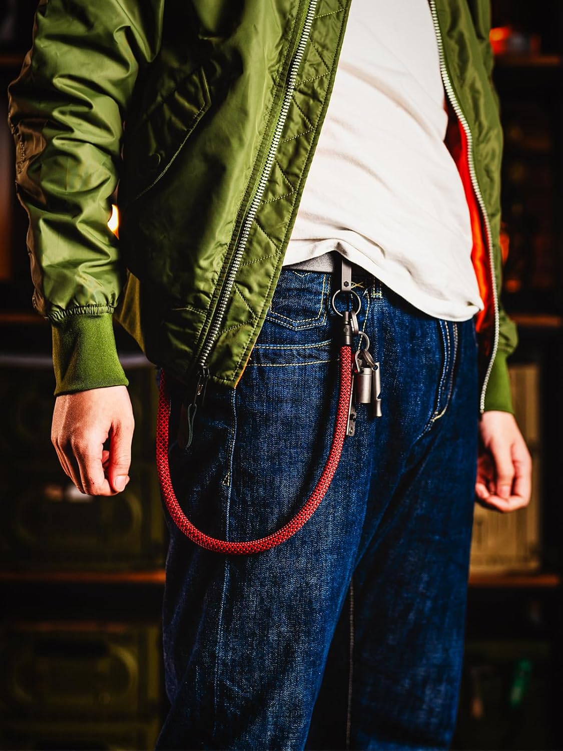 Bundle: Mini Titanium Pocket Knife, Emergency Whistle, and Jeans Keychain - KeyUnity KK05BK, KA22BK, KD02BR