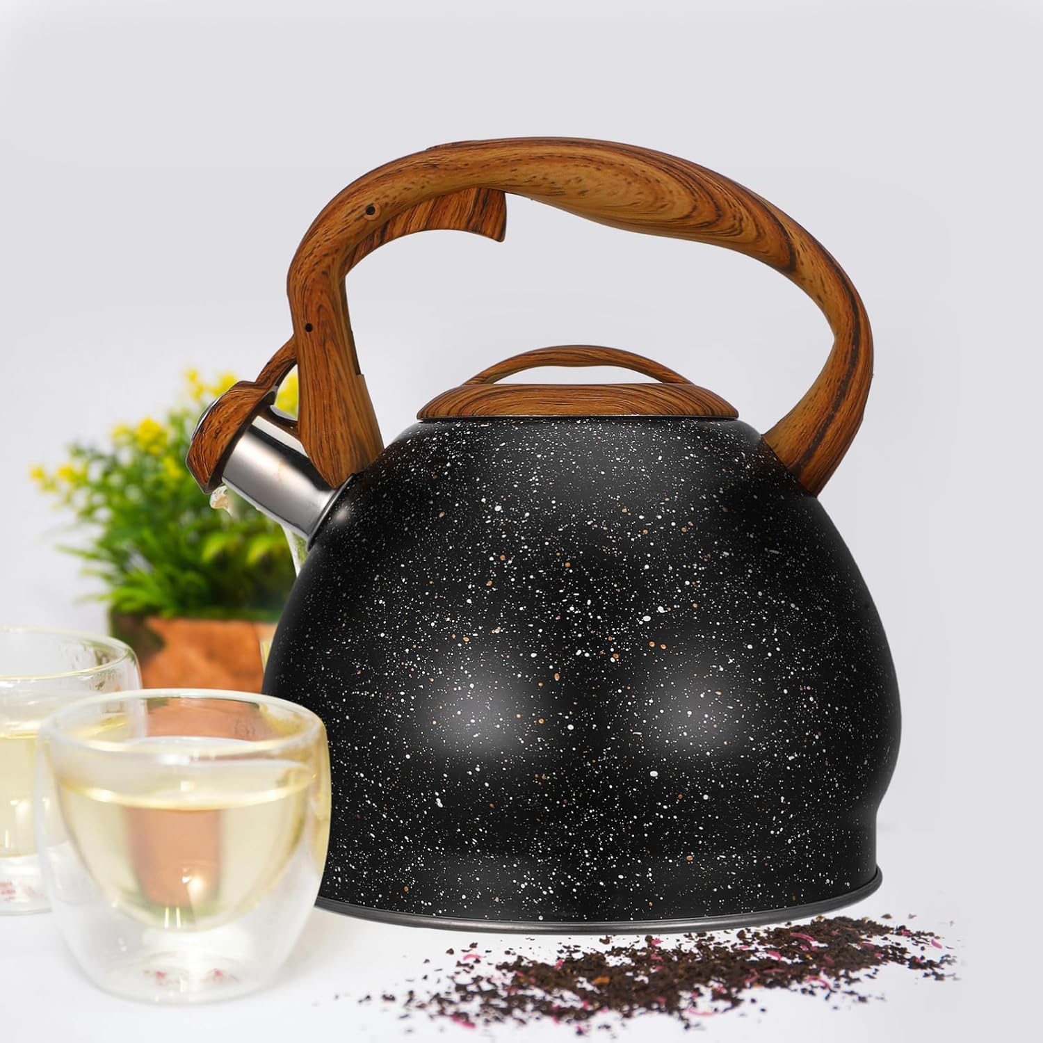 Cabilock 3.5L Stainless Steel Stovetop Whistling Tea Kettle - Tea Pot for Stove Top Whistle - Teapot