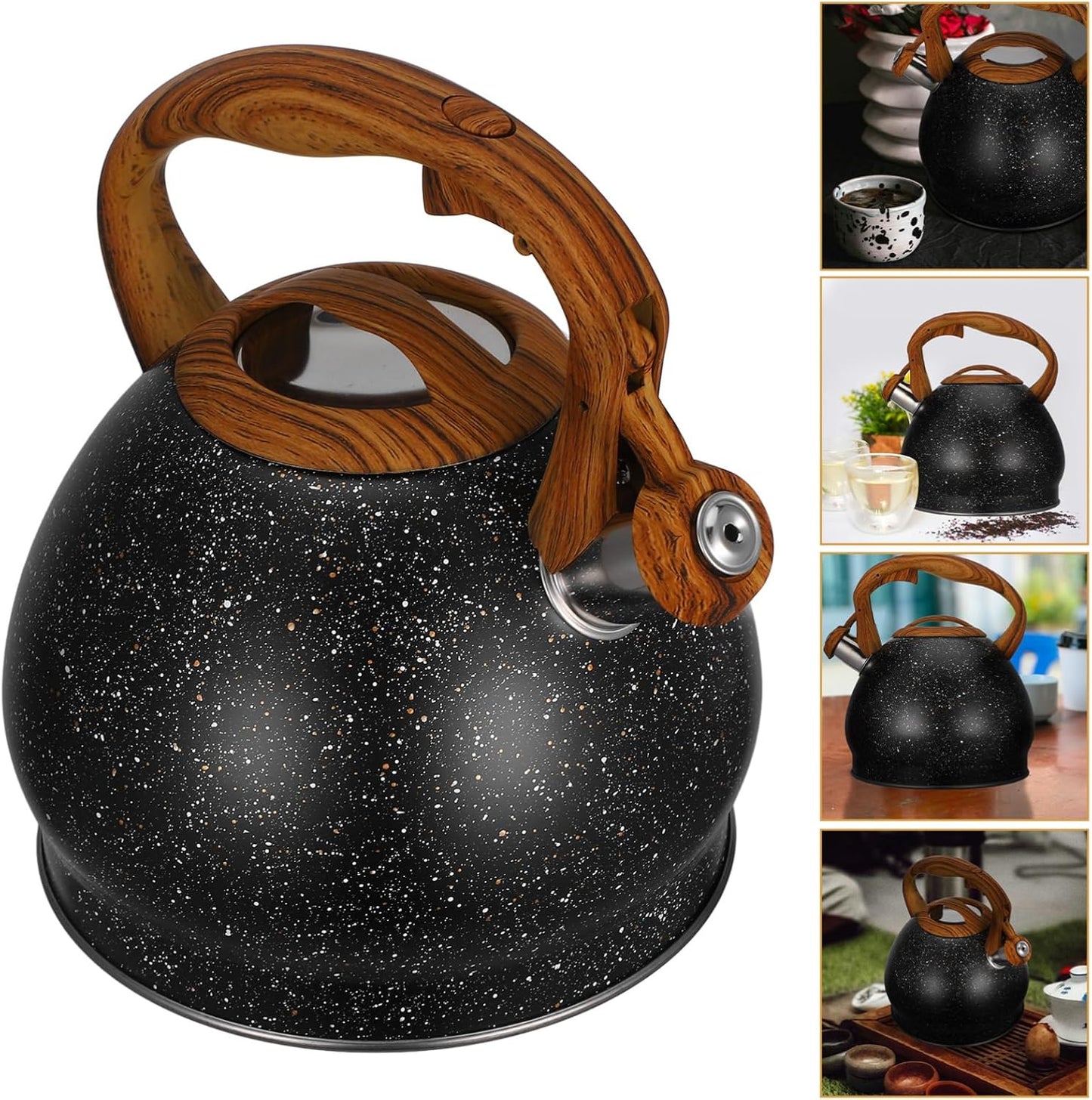 Cabilock 3.5L Stainless Steel Stovetop Whistling Tea Kettle - Tea Pot for Stove Top Whistle - Teapot
