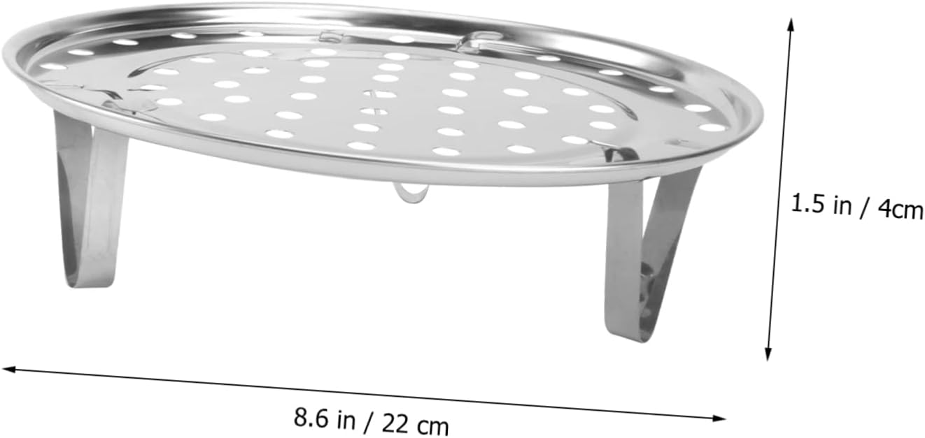 Cabilock Double Steamer Rack Set with Thermal Mitts and Teapot Infuser - Silver