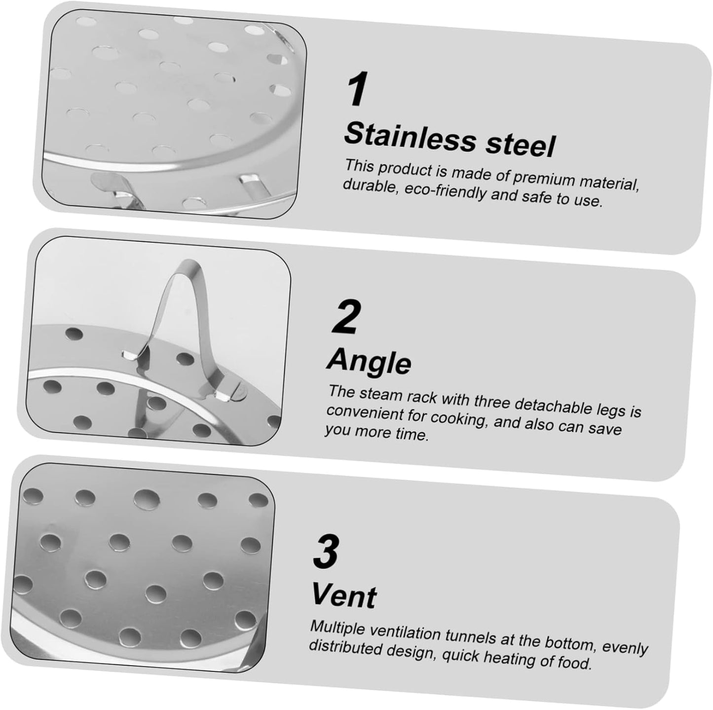 Cabilock Double Steamer Rack Set with Thermal Mitts and Teapot Infuser - Silver