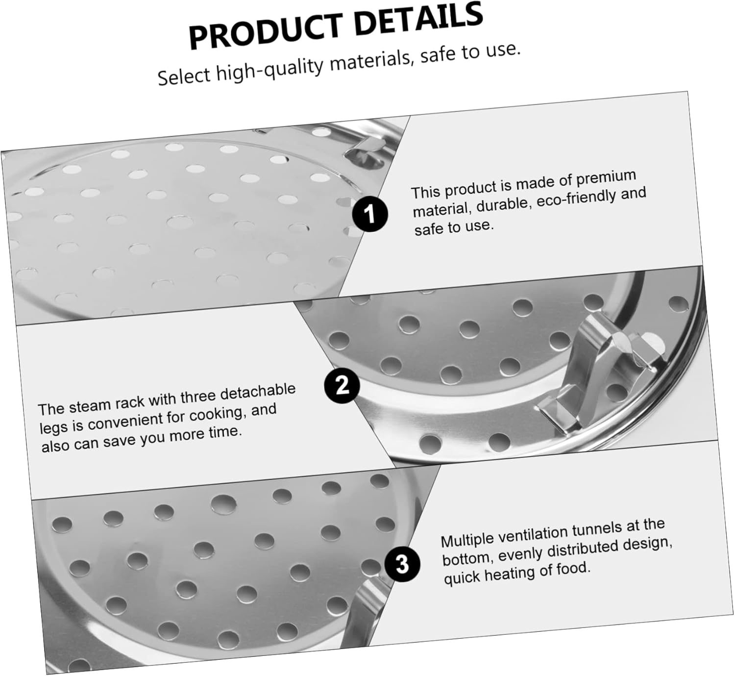 Cabilock Double Steamer Rack Set with Thermal Mitts and Teapot Infuser - Silver