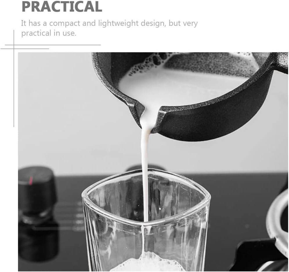 Cabilock Nonstick Cast Iron Sauce Pan Pot with Wood Handle - Small Size for Cooking Oil, Milk, Candy, Chocolate - Basting, Baking, and Melting Pot