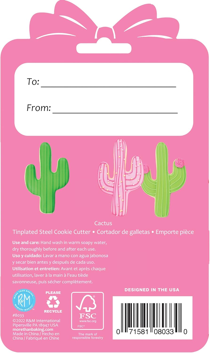 Cactus Cookie Cutter - 4" Carded by R&M International