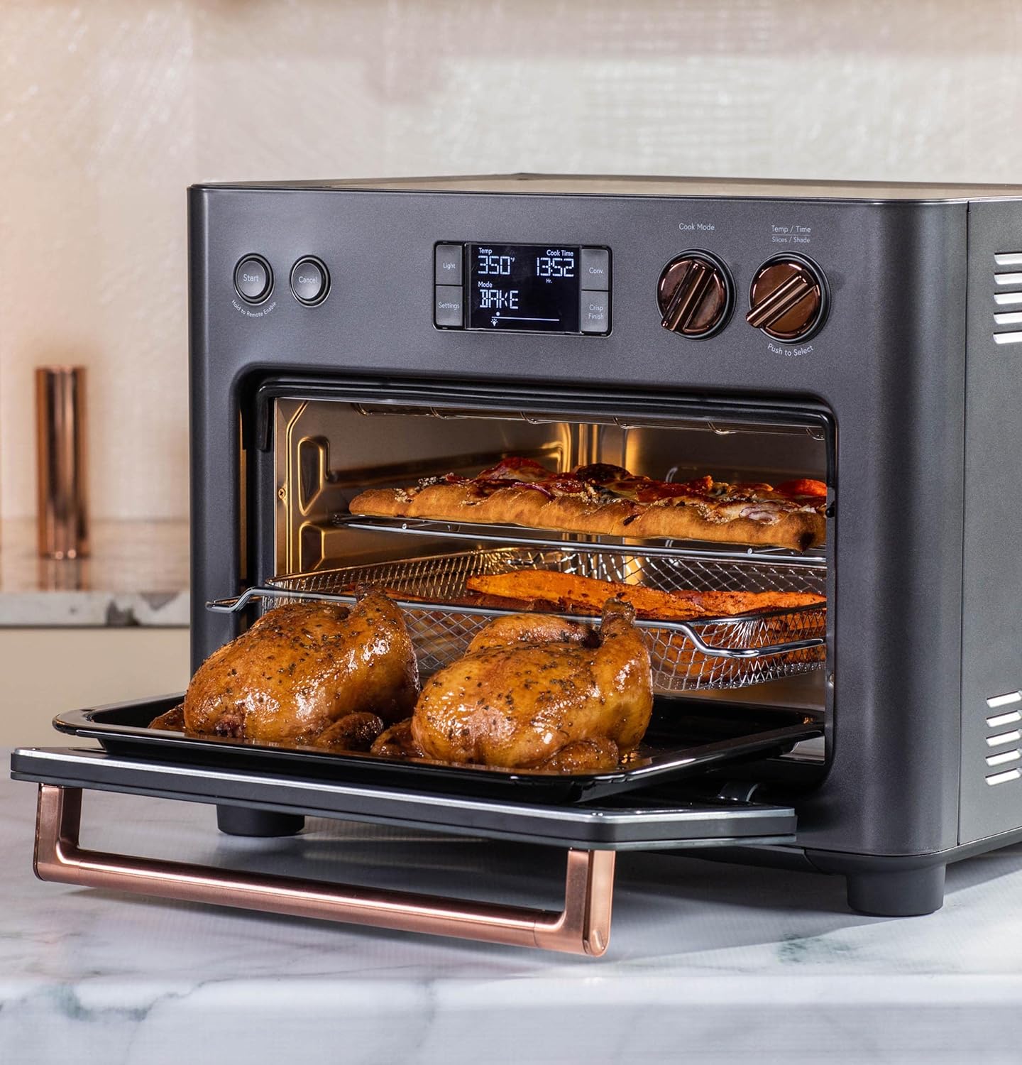 Café Couture Oven: 14 Cooking Modes, Air Fry, Bake, Broil, Roast, Toast, Pizza, WiFi, Voice Control, Matte Black