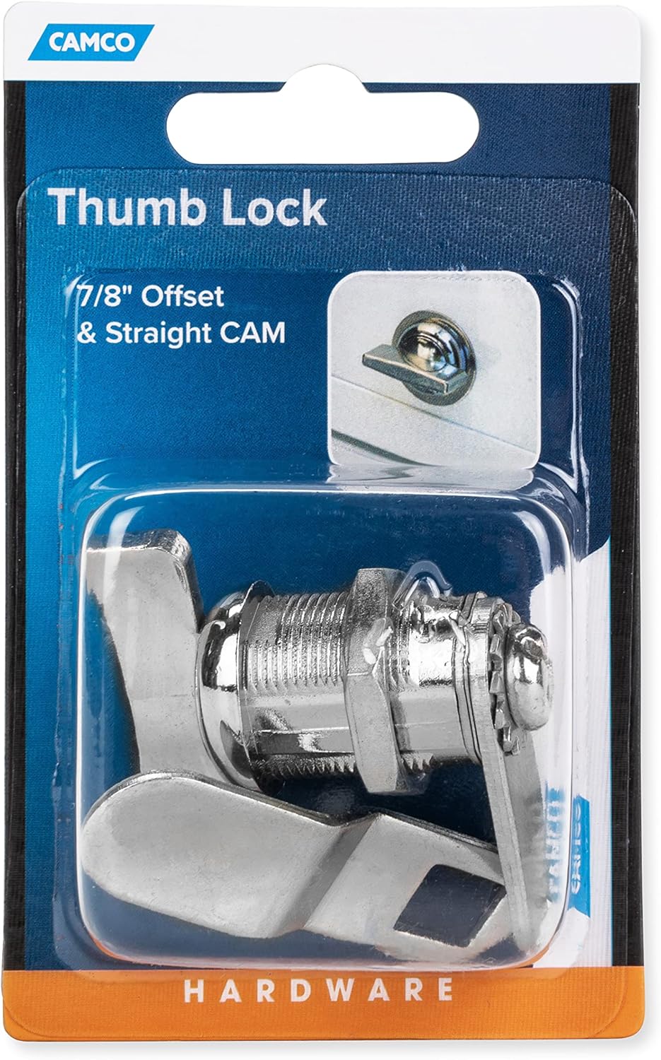 Camco 44323 Multicolor 7/8" Thumb Operated Offset Cam Lock