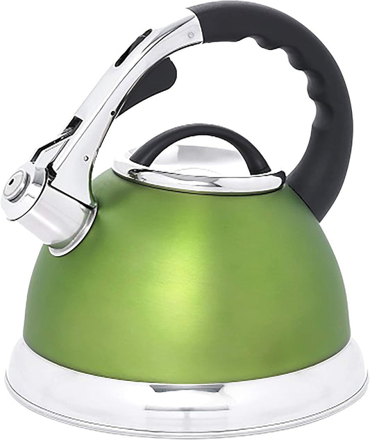 Camille 3.0 Quart Stainless Steel Whistling Tea Kettle - Even Heat Distribution, Opaque Chartreuse