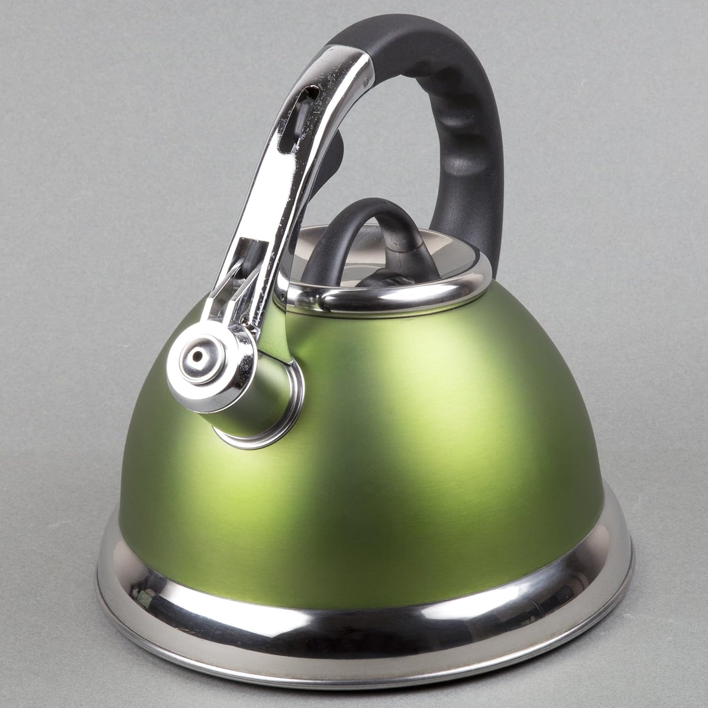 Camille 3.0 Quart Stainless Steel Whistling Tea Kettle - Even Heat Distribution, Opaque Chartreuse