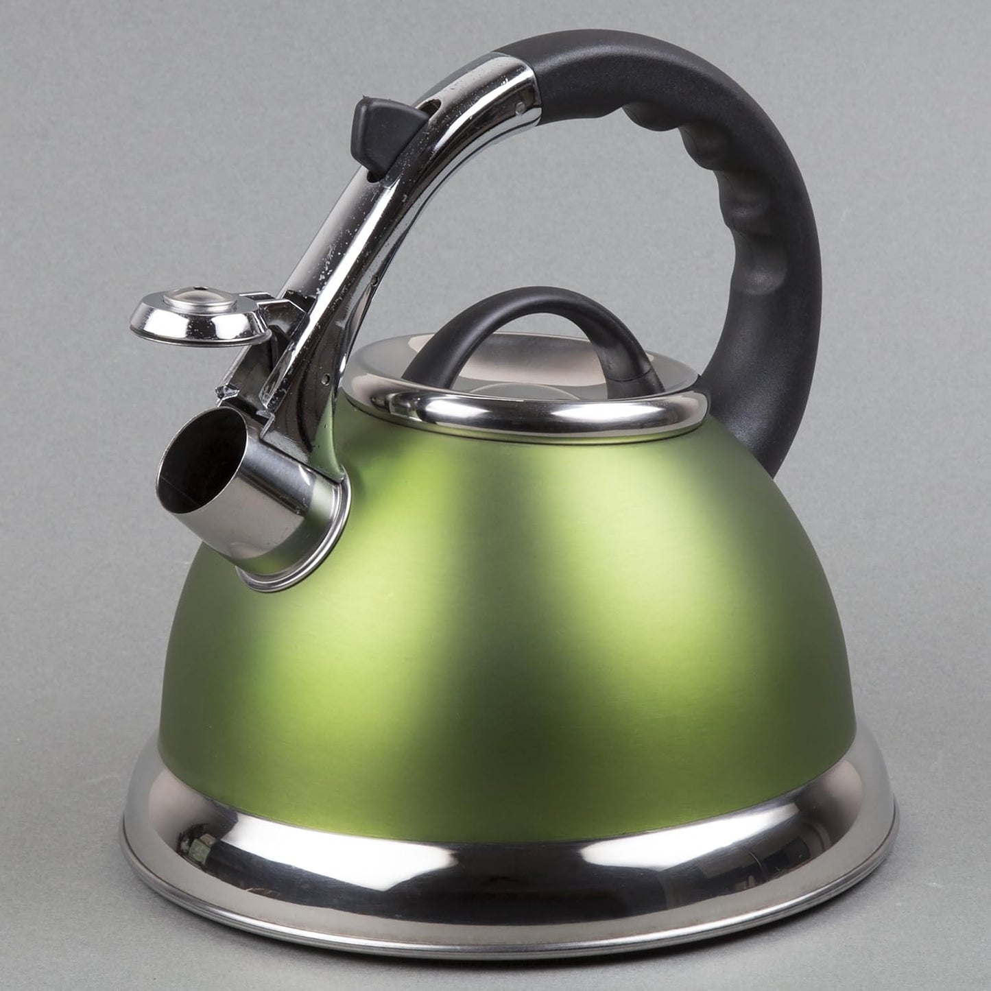 Camille 3.0 Quart Stainless Steel Whistling Tea Kettle - Even Heat Distribution, Opaque Chartreuse