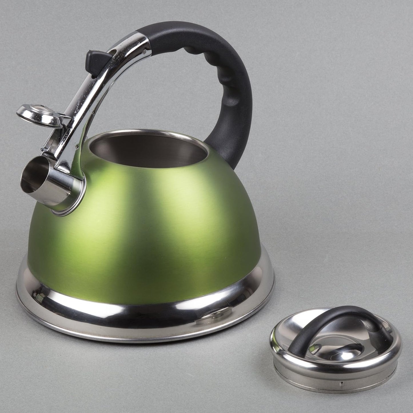 Camille 3.0 Quart Stainless Steel Whistling Tea Kettle - Even Heat Distribution, Opaque Chartreuse