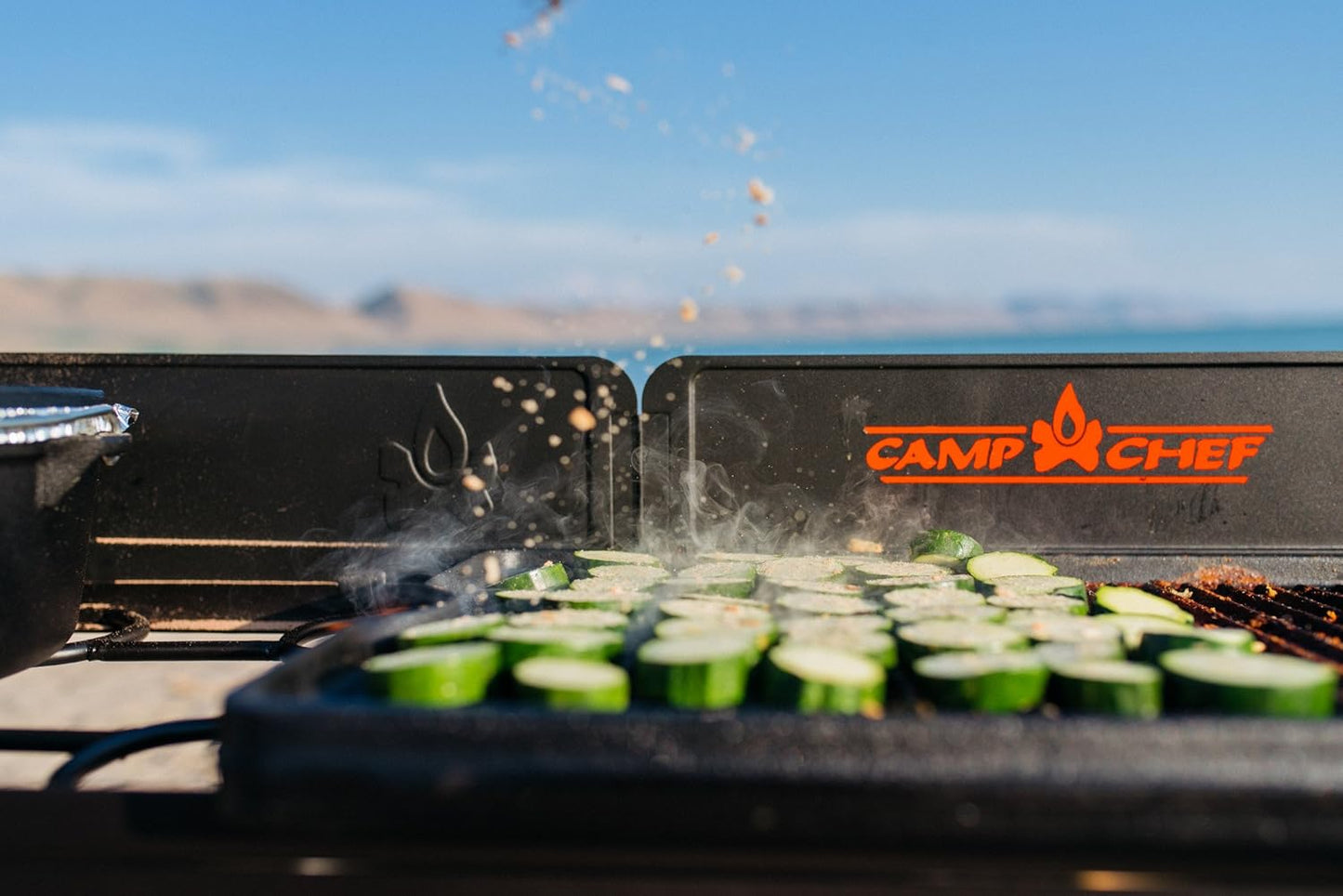 Camp Chef 16" x 24" Cast Iron Reversible Griddle for Outdoor Cooking and Camping Gear