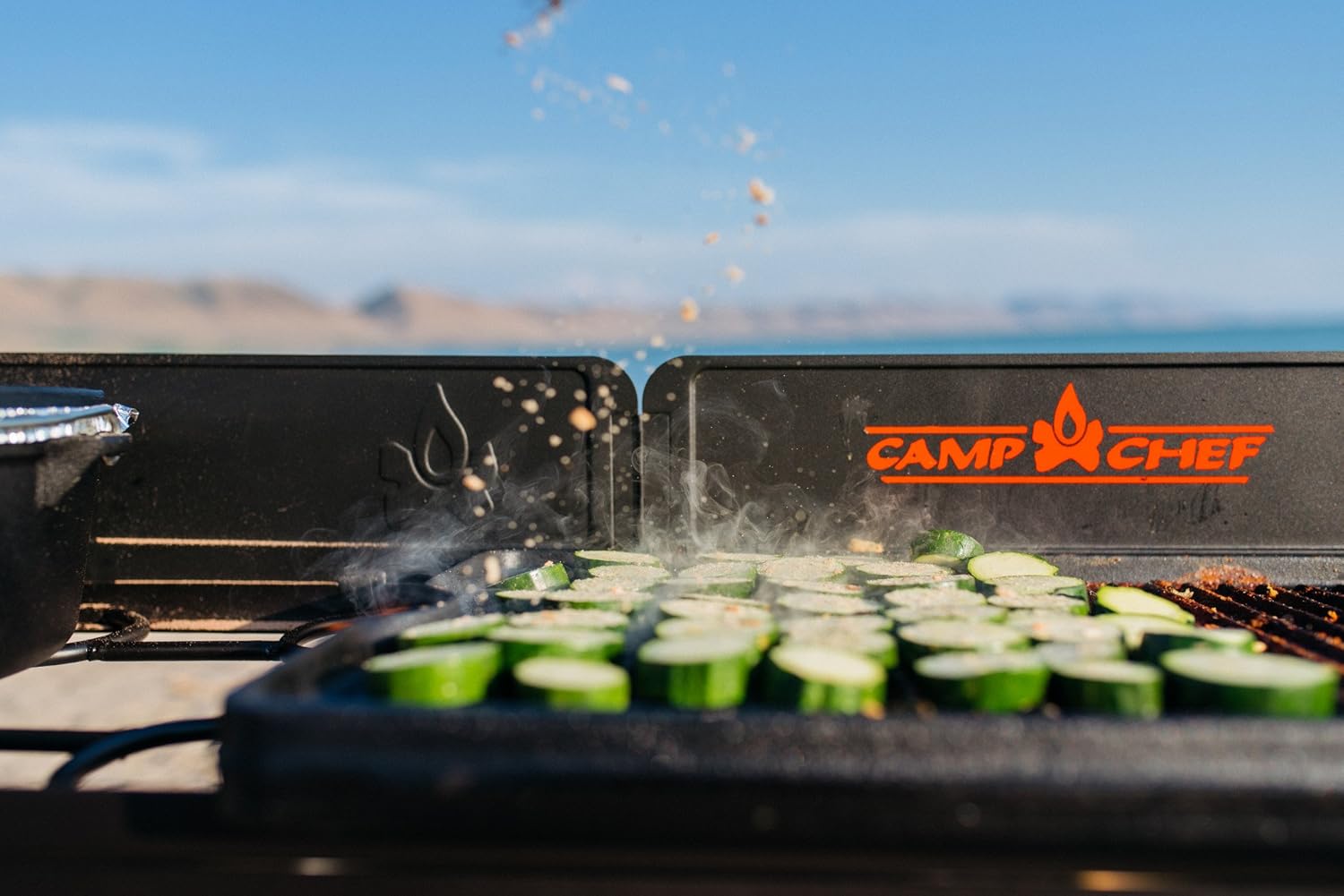 Camp Chef 16" x 24" Cast Iron Reversible Griddle for Outdoor Cooking and Camping Gear