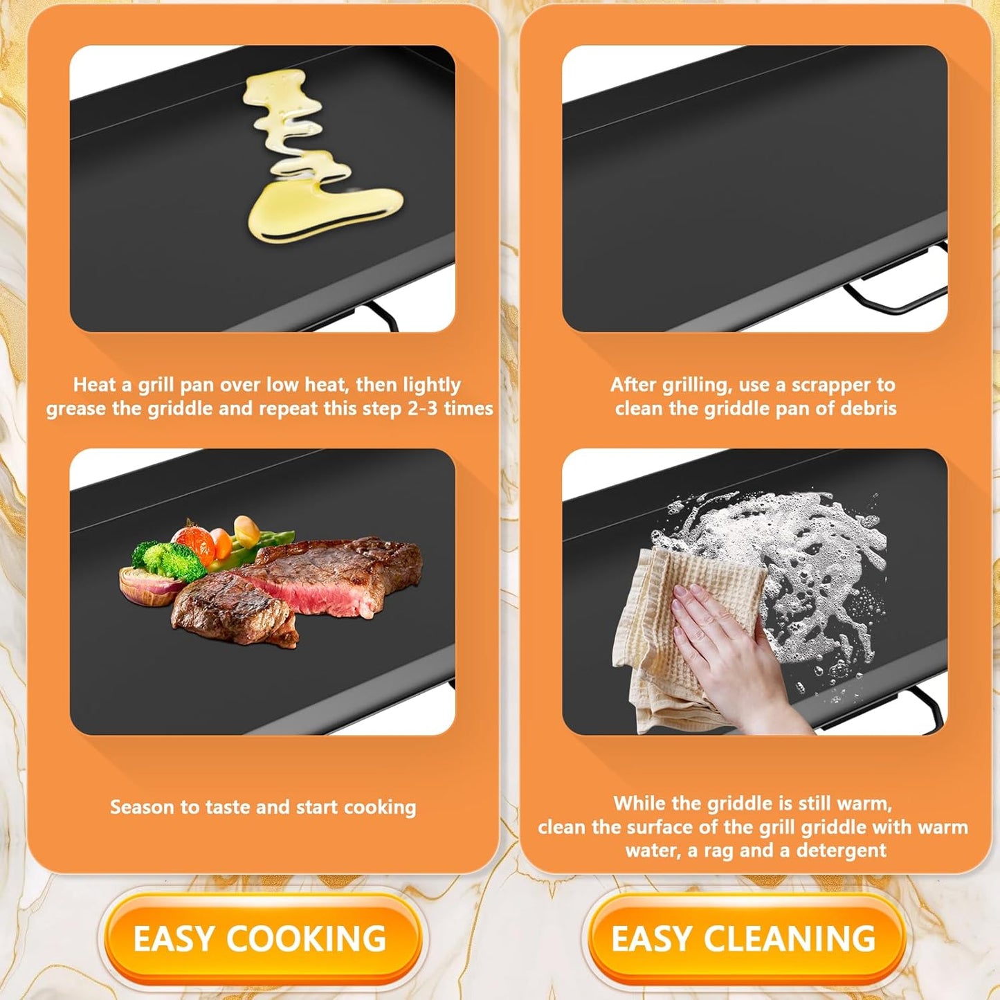 Camp Chef Tundra 3 Burner Flat Top Griddle - Compatible with SPG90B, GB90D, TB90 - 16" x 38" Dimensions - CCH3 Griddle Top