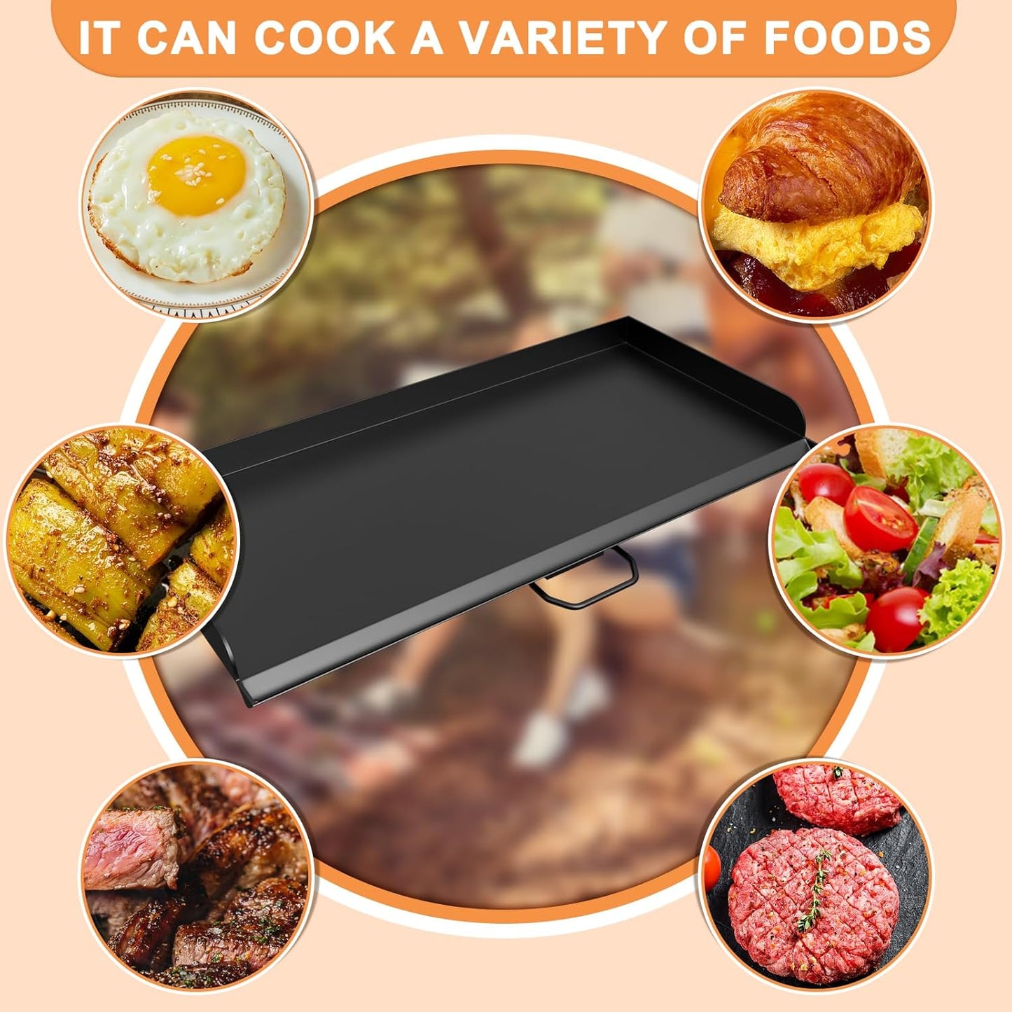 Camp Chef Tundra 3 Burner Flat Top Griddle - Compatible with SPG90B, GB90D, TB90 - 16" x 38" Dimensions - CCH3 Griddle Top