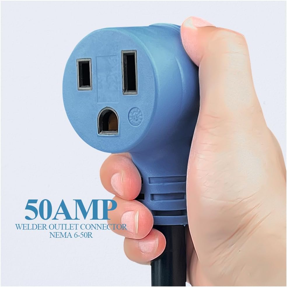 CAMPELIFY 3 Prong 30 AMP Dryer Plug to 50 AMP Welder Adapter - NEMA 10-30P to 6-50R, 30 to 50 AMP Adapter for Dryer Outlet to Welder, 10/3 AWG, 7,500W - 12 Inch