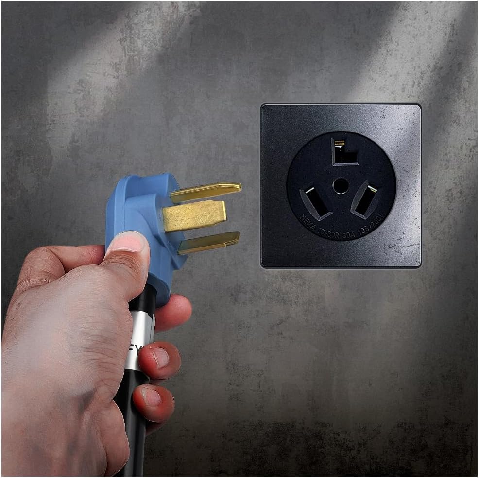 CAMPELIFY 3 Prong 30 AMP Dryer Plug to 50 AMP Welder Adapter - NEMA 10-30P to 6-50R, 30 to 50 AMP Adapter for Dryer Outlet to Welder, 10/3 AWG, 7,500W - 12 Inch