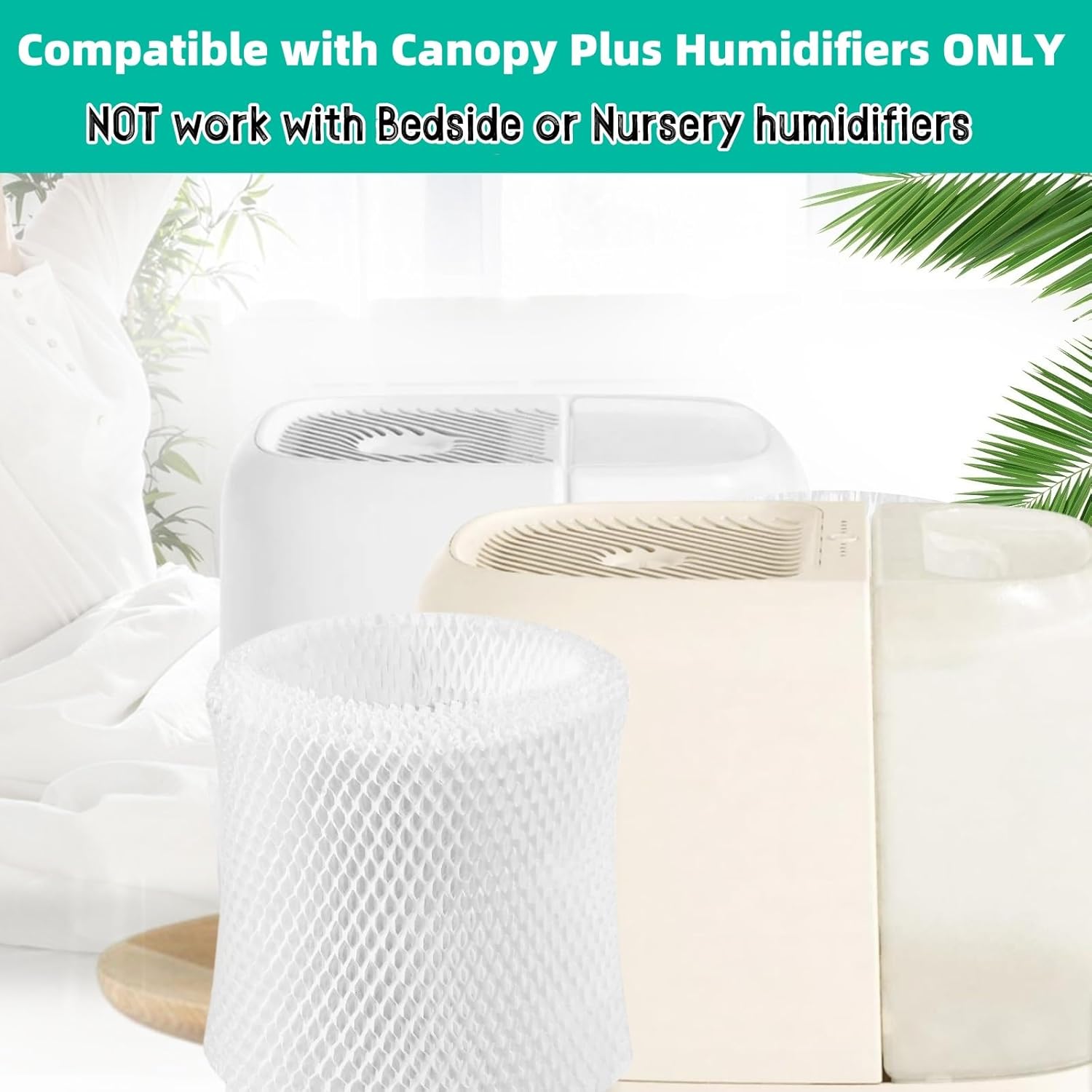 Canopy Plus Compatible Humidifier Filter 2 Pack for Gazeer Humidifier - Large Room Wood Pulp Paper Filter (5.5L)