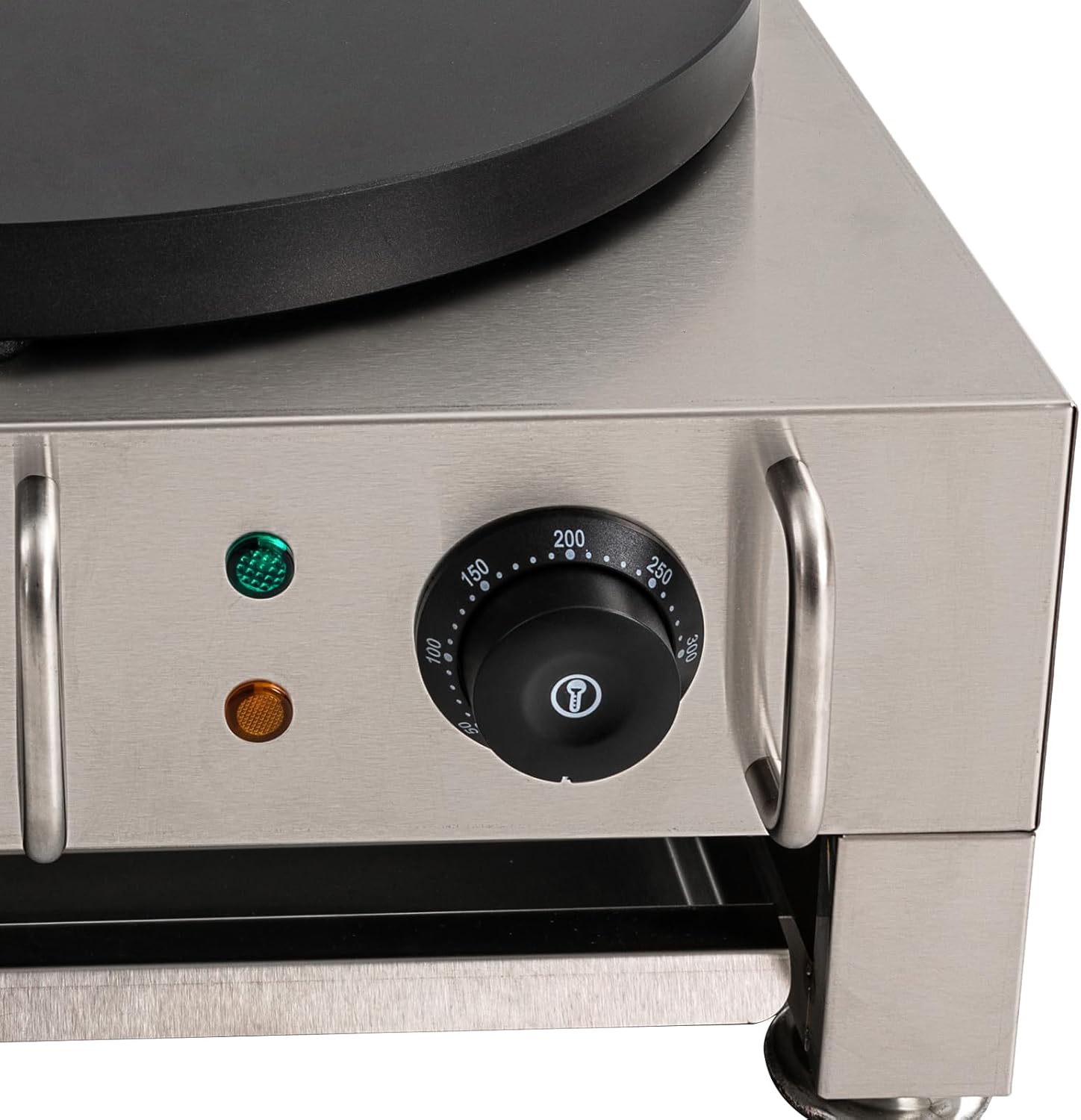 CapBoator 15" Commercial Electric Crepe Maker - Stainless Steel Non-Stick Pancake Machine with 6 Temperature Control Settings - Portable Griddle for Breakfast - Eggs, Bacon, Crepes