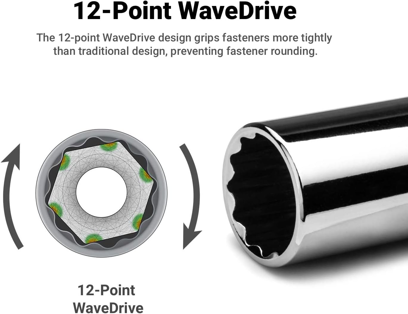 Capri Tools 1/2" Drive 12-Point SAE Shallow Socket