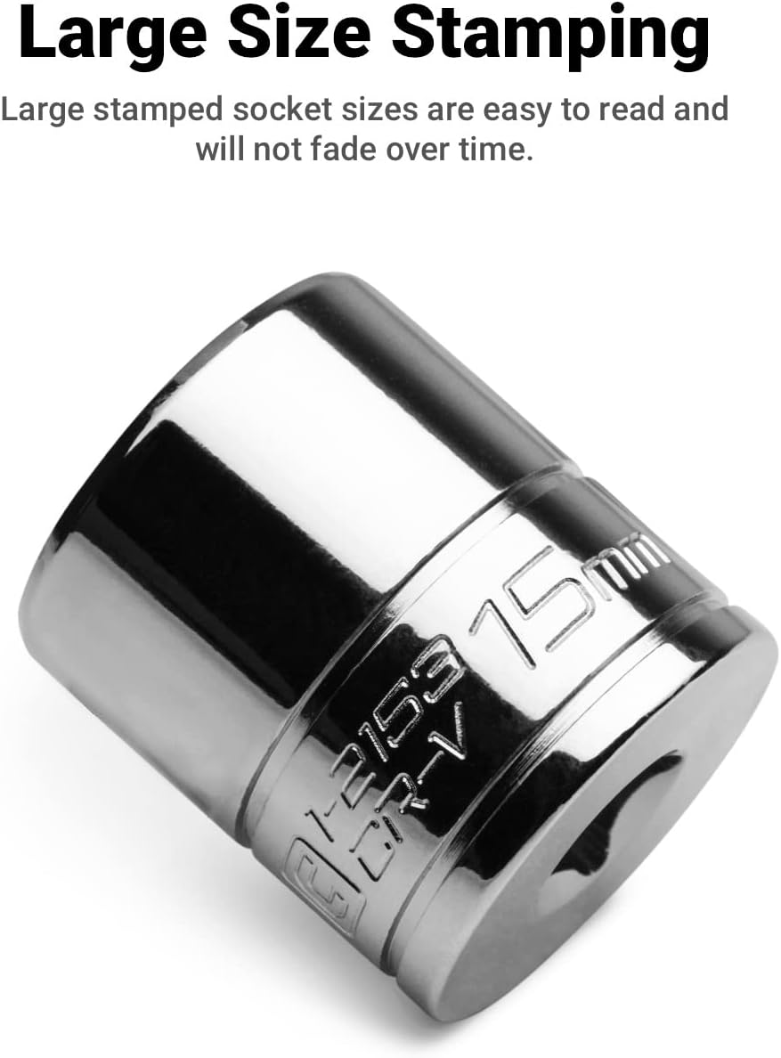 Capri Tools 1/2" Drive 12-Point SAE Shallow Socket