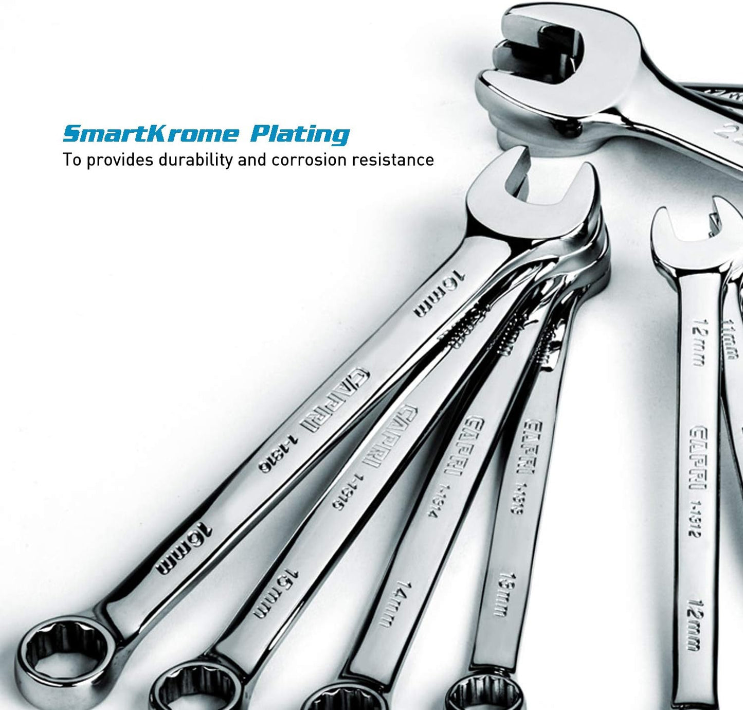 Capri Tools Metric Combination Wrench Set with Mechanic's Tray - 19 Piece Set, 6-24 mm CP11390MT
