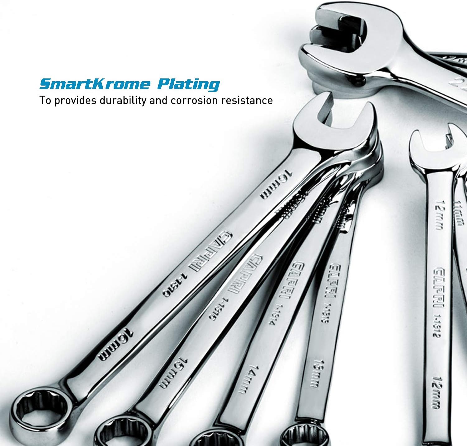 Capri Tools Metric Combination Wrench Set with Mechanic's Tray - 19 Piece Set, 6-24 mm CP11390MT