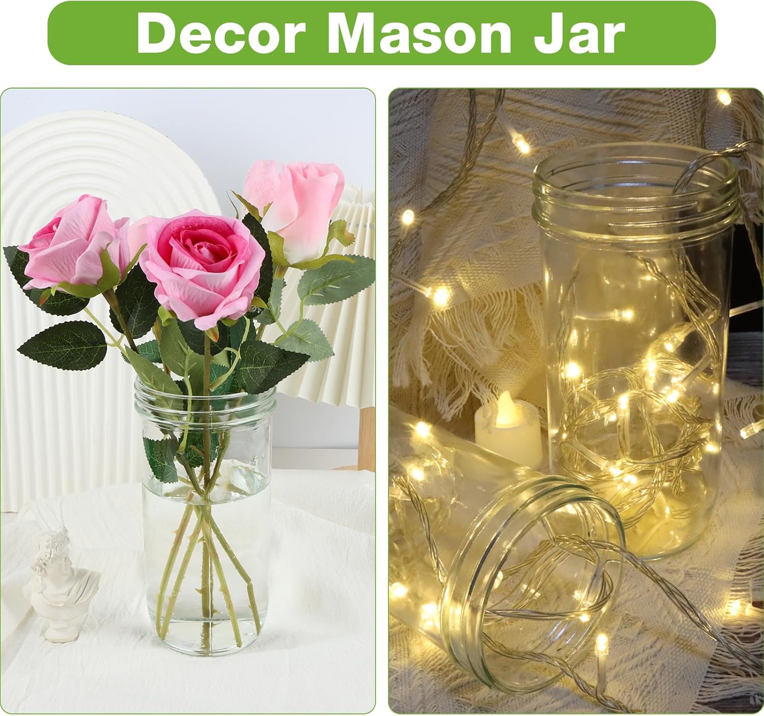 CARBLIN 24 oz Wide Mouth Glass Mason Jars - 6 Pack with Airtight Lids and Labels Brush - Ideal for Canning, Fermenting, Pickling, and DIY Projects