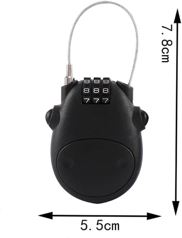 Cartoon Cow Combination Lock for Bag Travel, 3-Digit Password Padlock for Carriage & Helmet - Anti-Theft Security Lock